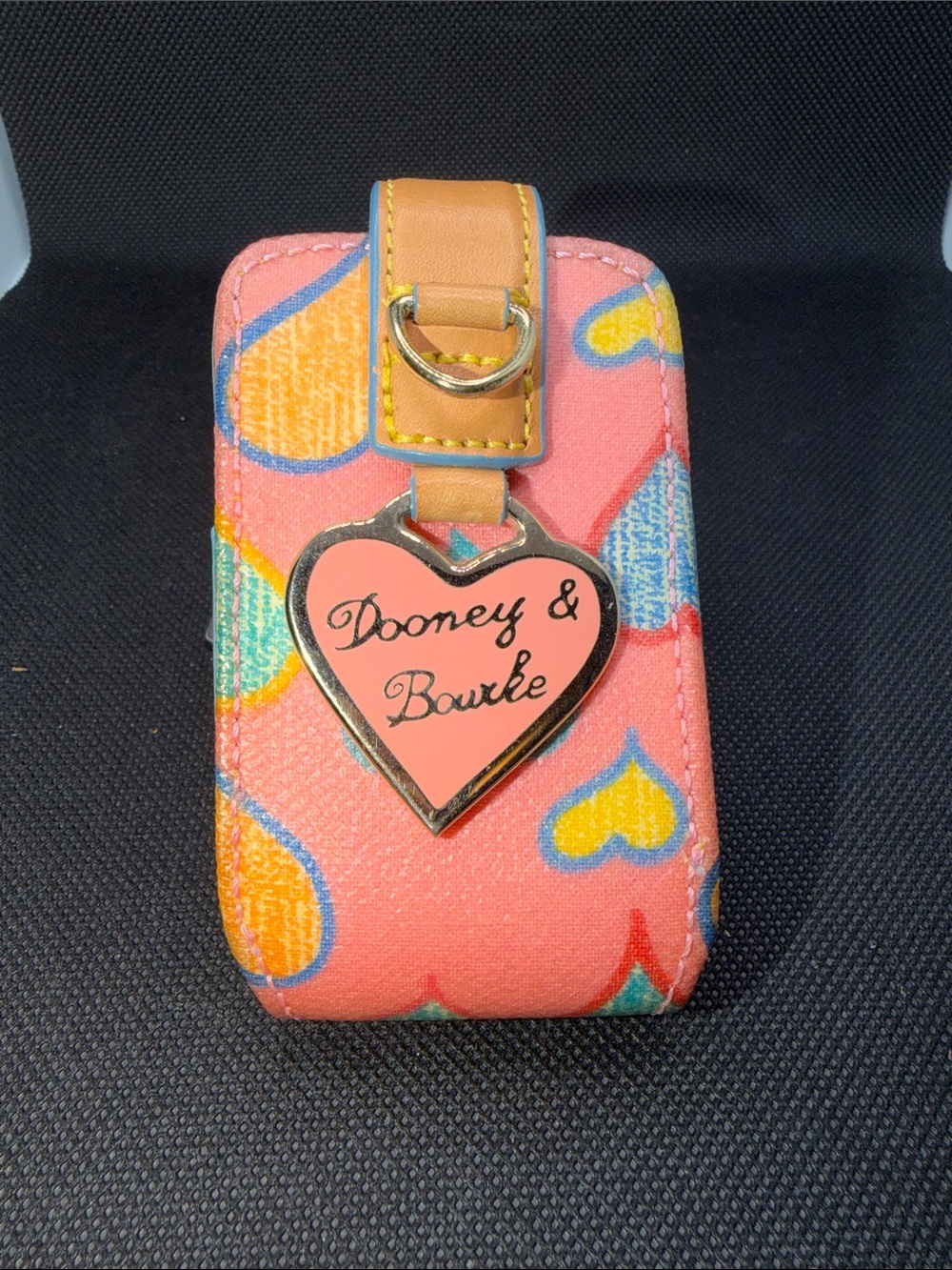 Dooney and Bourke Y2K chalk hearts Lindsay Lohan collection flip phone holder.